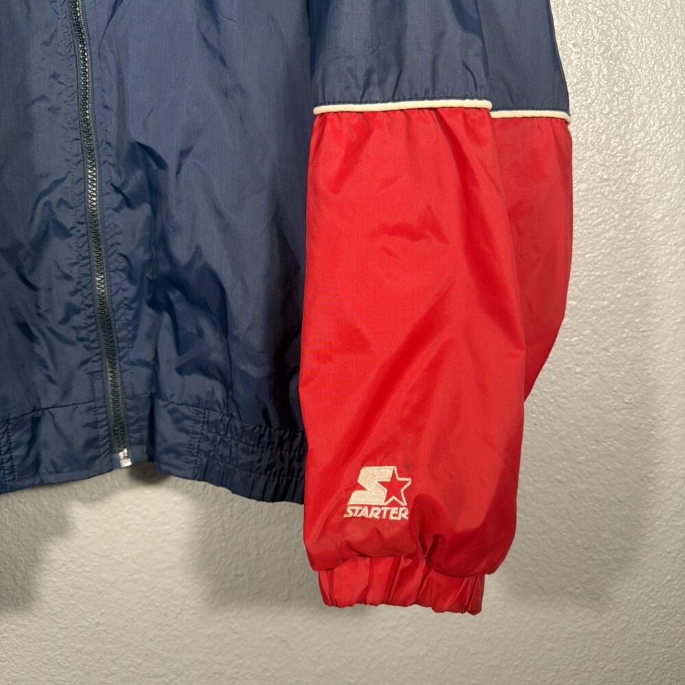 Vintage 90s Starter Full Zip Boston Red Sox Light Weight Windbreaker Jacket L - Picture 3 of 9